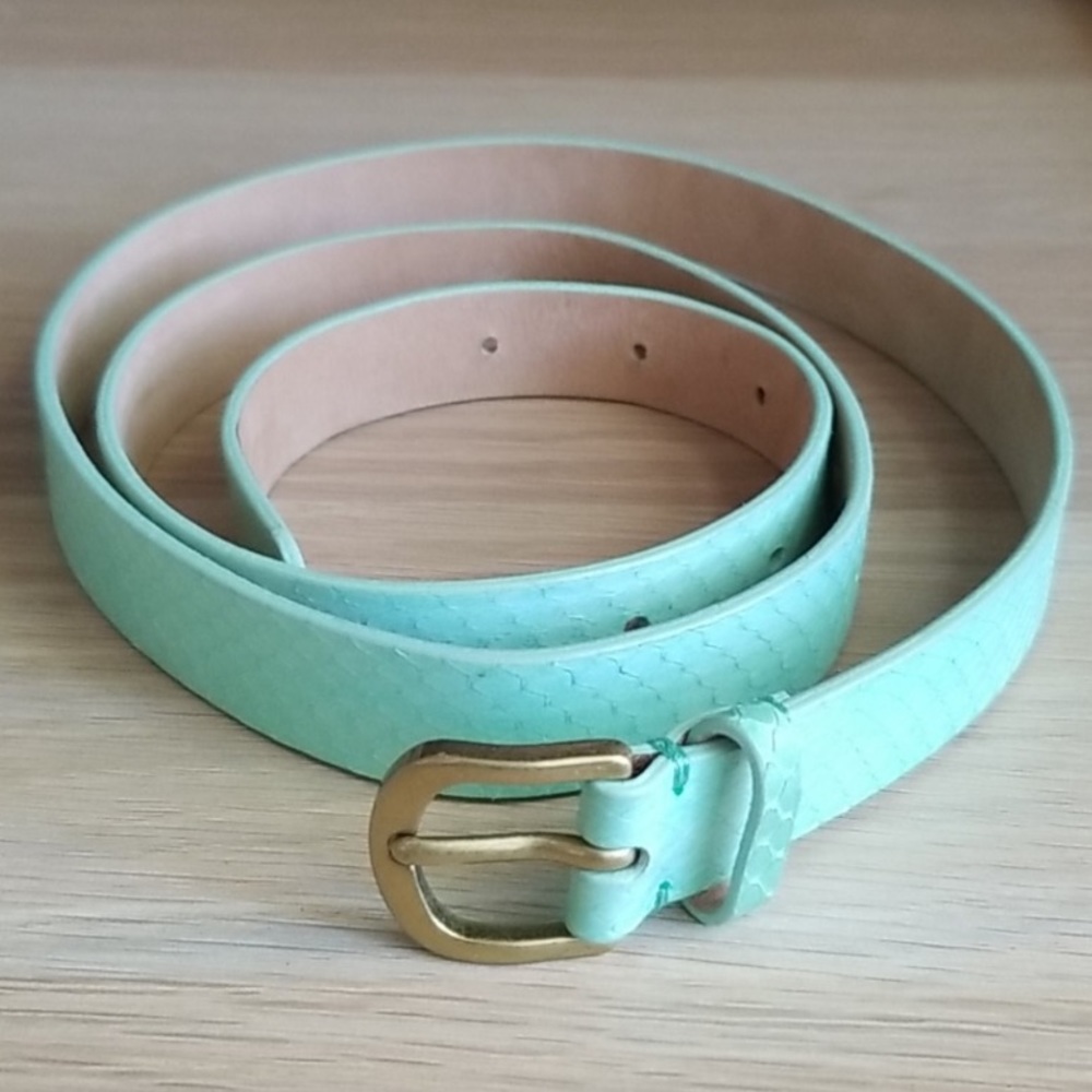 Turquoise Snakeskin Embossed Belt - New with Tag